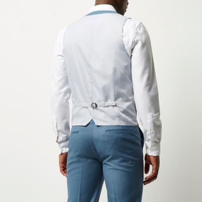 Light blue slim waistcoat